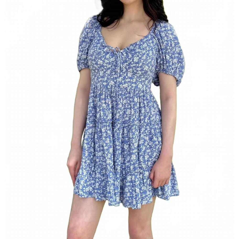 NEW SOUTHERN GRACE girl next door mini dress in blue